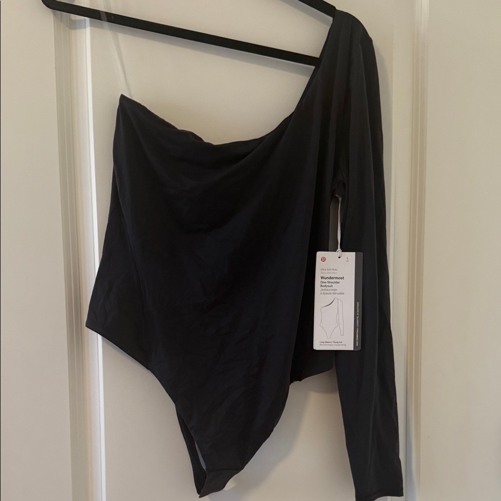 NWT Lululemon athletica Black One-Shoulder Nulu Bodysuit